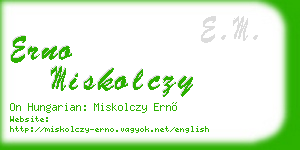 erno miskolczy business card