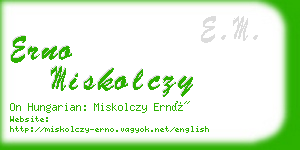 erno miskolczy business card